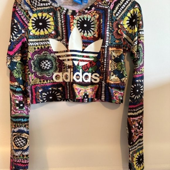 Adidas Originals Crochita Crop Tee Tank Colorful - Small - Picture 4 of 5